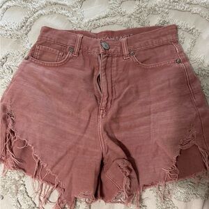 American Eagle Outfitters Pink Distressed Jean Shorts